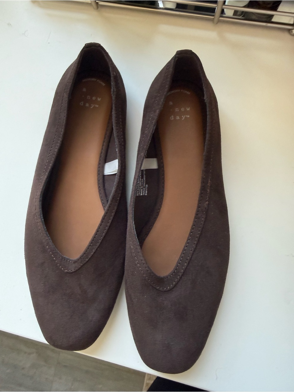 Target New Day Dark Brown Suede Ballet Flats
